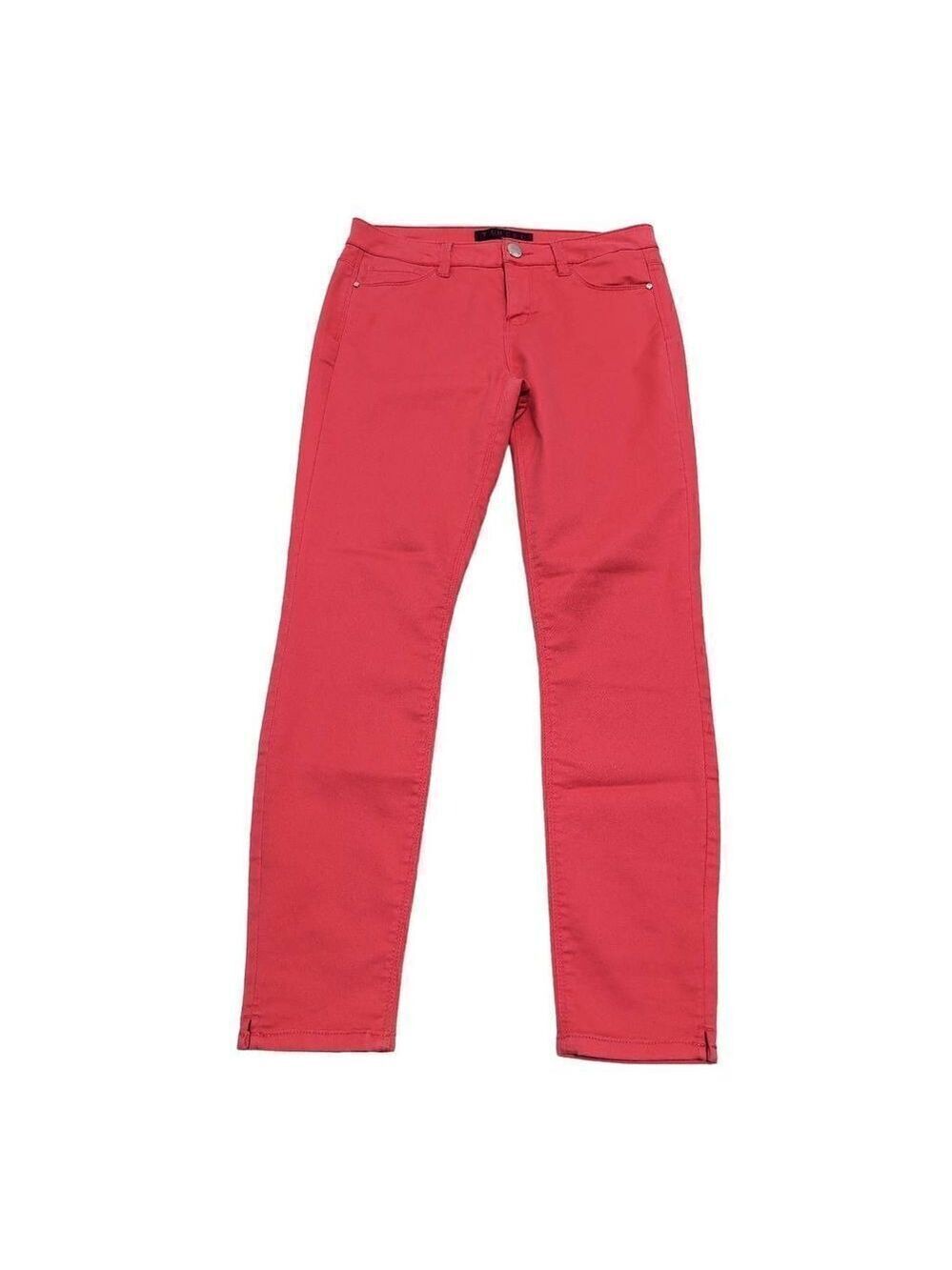 Tinsel Denim Couture Women's Orange Cotton Blend Stretch Skinny Jeans Size 28